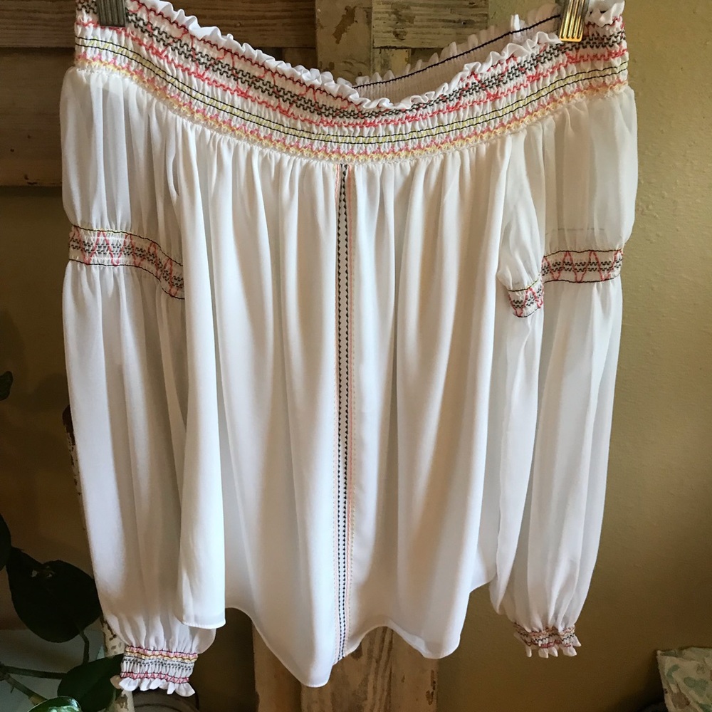 White House Black Market Oceana Boho Blouse XS
